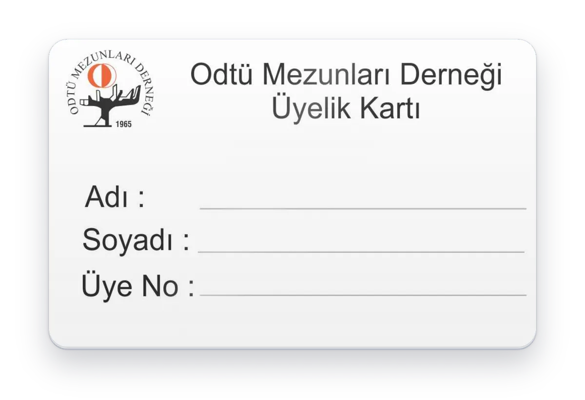 Dernek üye kartı basımı